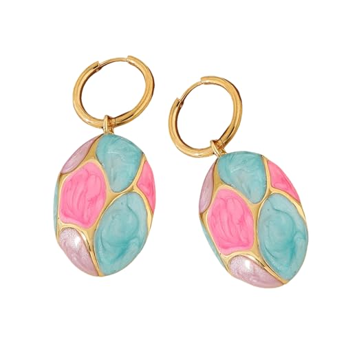 Ovale Ohrhänger aus Edelstahl mit allergiebeständigem Design für modebewusste Frauen, As show, Edelstahl Ovale Ohrhänger aus Edelstahl mit allergiebeständigem Design für modebewusste Frauen, As show, Edelstahl von KAQNTUD