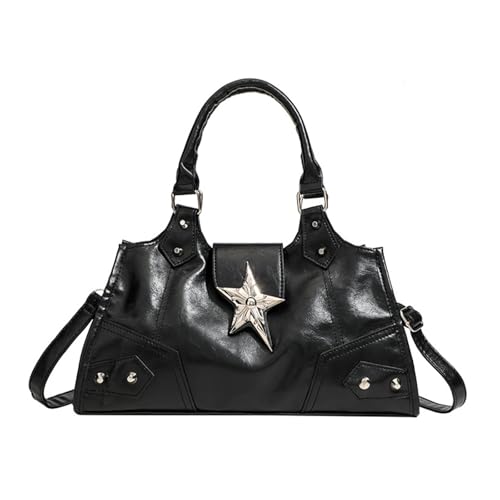 Retro Punk Styles Motorrad Umhängetasche für Frauen Mode und Stilvolle Handtasche PU Leder Crossbody Taschen Satchel Retro Punk Styles Motorrad Umhängetasche für Frauen Mode und Stilvolle Handtasche PU Leder Crossbody Taschen Satchel von KAQNTUD