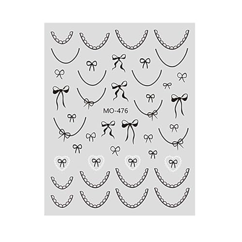 Selbstklebende French Tip Aufkleber – Bogen & gebogene Linie Art Decals für Maniküre von KAQNTUD