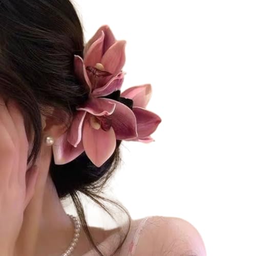 Stilvolle Orchideen-Blumen-Haarklammer, Accessoire für Damen, eleganter Pferdeschwanz-Halter für verschiedene Frisuren Stilvolle Orchideen-Blumen-Haarklammer, Accessoire für Damen, eleganter Pferdeschwanz-Halter für verschiedene Frisuren von KAQNTUD