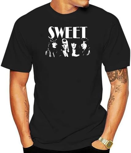 Sweet Band Glam Rock T-ShirtVintage T Shirt Short Sleeve Funny Top Black M Sweet Band Glam Rock T-ShirtVintage T Shirt Short Sleeve Funny Top Black M von KAQlMAO