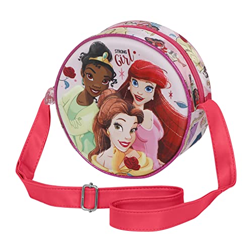 Disney Prinzessinnen Strong-3D Runde Schultertasche, Rosa von Disney