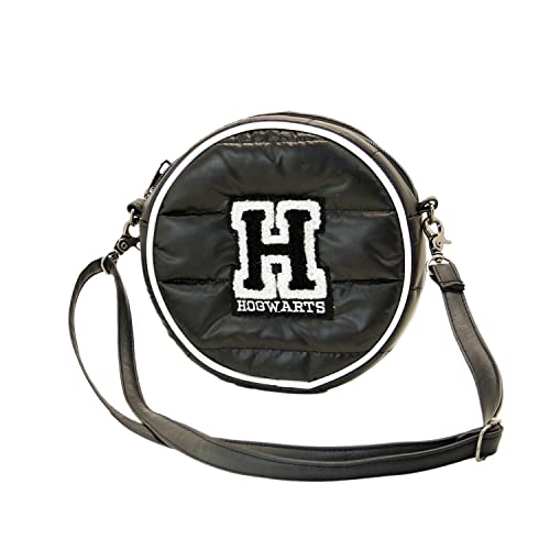 Harry Potter H-Padding Runde Schultertasche, Schwarz von Harry Potter