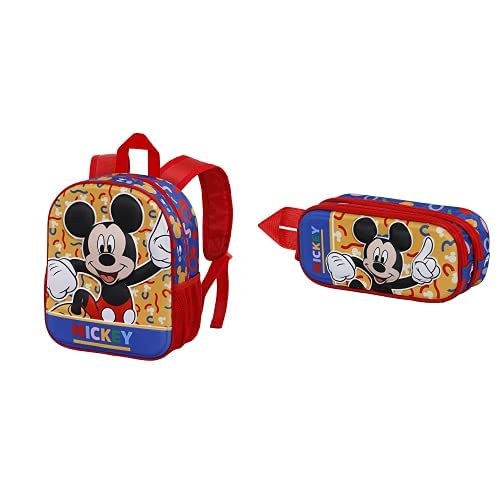 KARACTERMANIA Micky Maus Oh Boy 3D Kleiner Rucksack + Doppelfedermäppchen von KARACTERMANIA