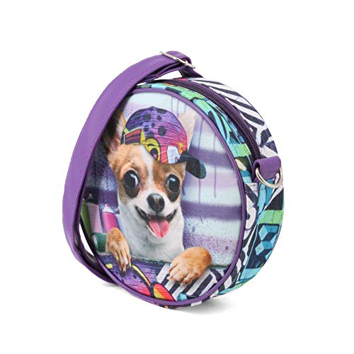 Karactermania Krazymals Chihuahua-Runde Schultertasche Umhängetasche, 18 cm, Multicolour von Karactermania