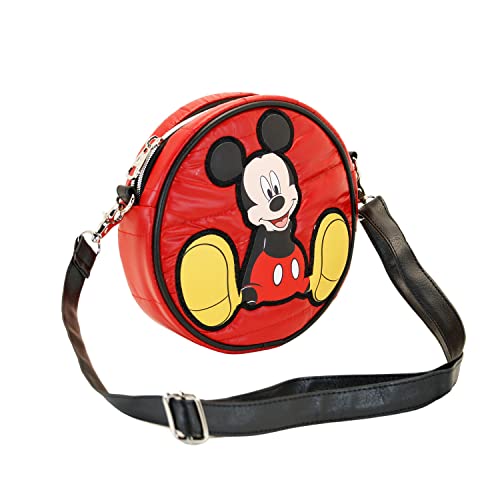 Micky Maus Shoes-Padding Runde Schultertasche, Rot von Disney