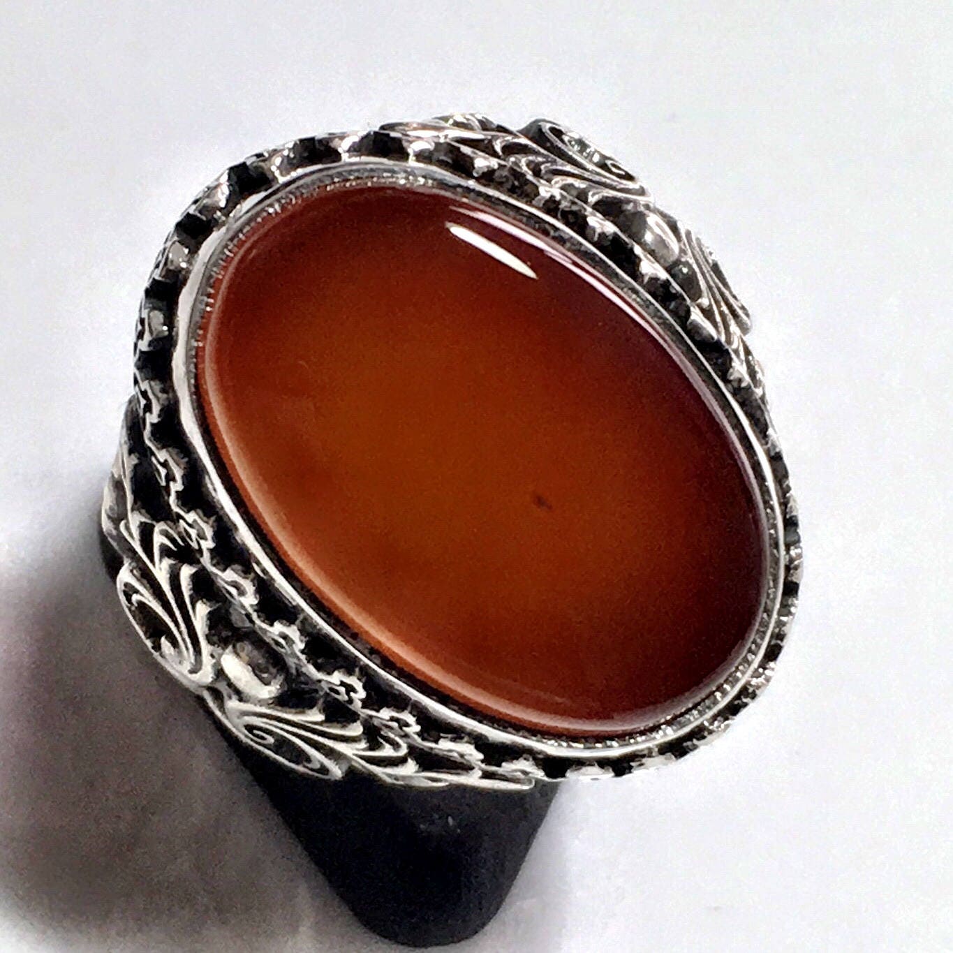 Silber Herren Ring Karneol Jemenit Aqeeq Sterling 925 Unikat Handgefertigt Kunsthandwerk Schmuck von KARAT35