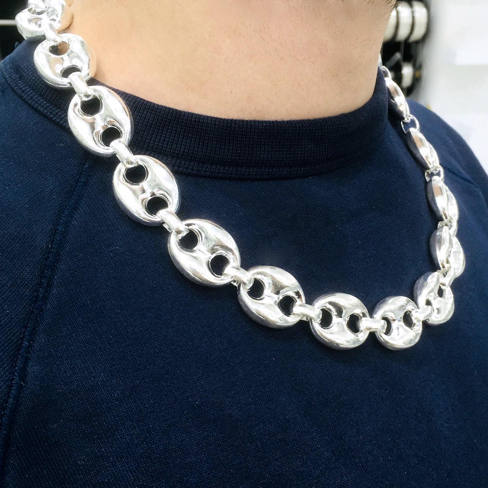 Silber Mariner Gliederhalskette 21 Mm Jumbo Größe 925 Sterling Herrenschmuck von KARAT35