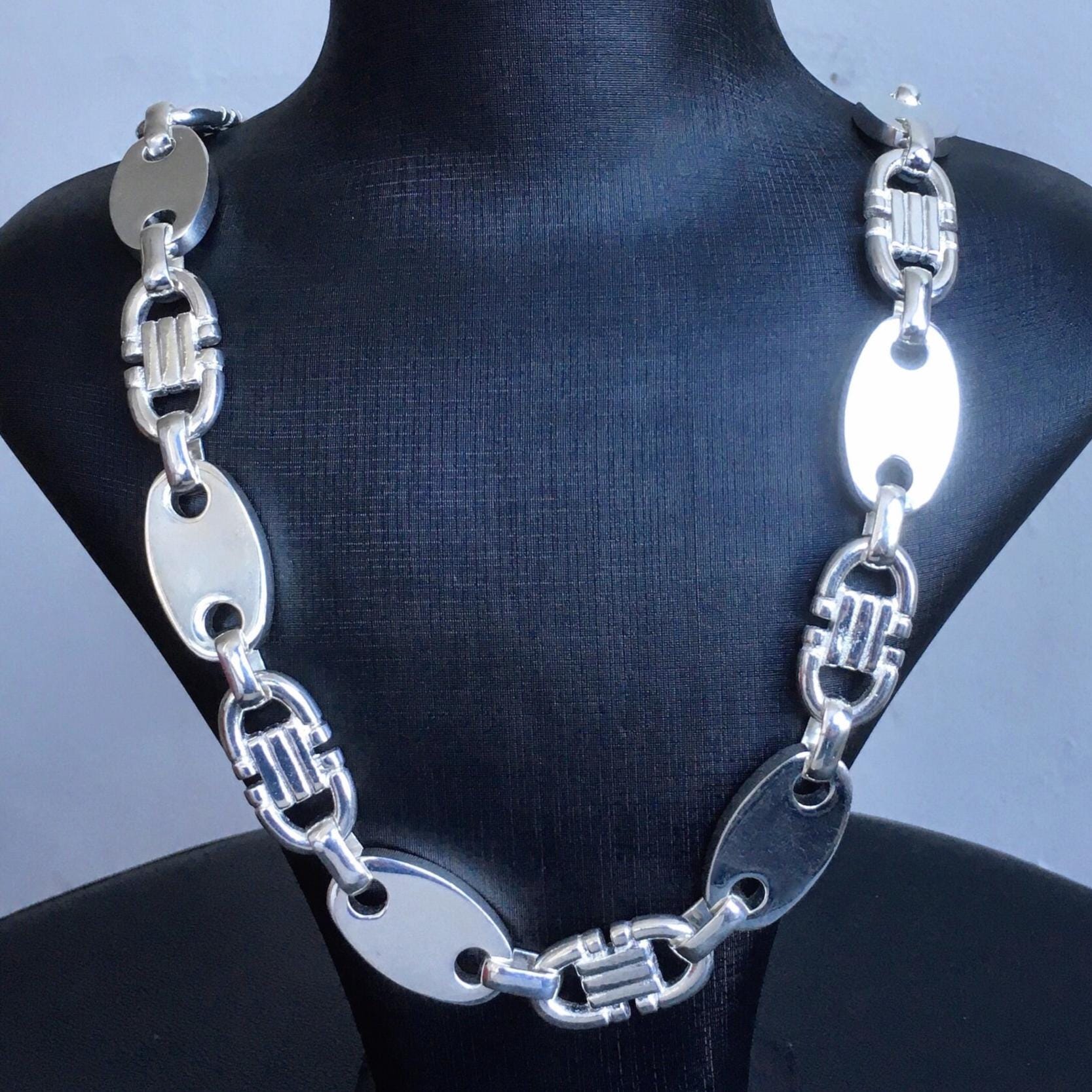 Silber Valter Gliederkette Halskette Jumbo Größe 17 Mm Massiv 925 Sterling von KARAT35