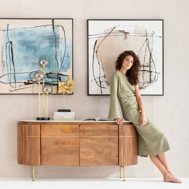 Kare Design Bild mit Rahmen "Gerahmtes Bild Dust Blau" von KARE DESIGN