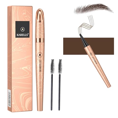 Augenbrauenstift, Microblading-Augenbrauenstift, Augenbrauenstift, Microblading-Augenbrauenstift, Augenbrauenstift, mit 4 Gabelspitzen, langlebig, wasserdicht, schafft natürlich aussehende definierte von KARELLS