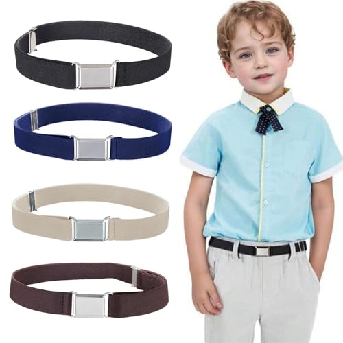 KARELLS 4 Stück Elastische Gürtel Kinder, Stretch Kindergürtel, Einfacher Magnetschnalle für Jungen Mädchen Jeans Shorts Hosen Kleid KARELLS 4 Stück Elastische Gürtel Kinder, Stretch Kindergürtel, Einfacher Magnetschnalle für Jungen Mädchen Jeans Shorts Hosen Kleid von KARELLS