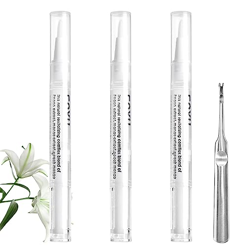 Nagelpflege Nagellack Stift, Nagelöl Cuticle Oil Pen, 3 Stück Nail Care Pen Nagellack Stift, Nagelpflege Stift und Nagelhautschieber mit Gabel für die Reparatur von Rissigen und Trockenen Nägeln von KARELLS