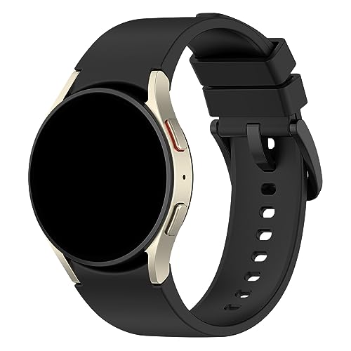 Armband Kompatibel mit Samsung Galaxy Watch 6 Classic 47mm Armband Galaxy Watch 4 Classic 46mm 42mm Armband, Galaxy Watch 6 Classic 43mm Uhrenarmband Weiches Silikon Ersatzarmband (Black, One Size) von KAREN66