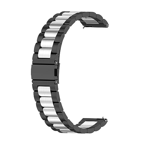 Armband Kompatibel mit Withings ScanWatch 2 38mm Armband, Verstellbares Edelstahl Metall Ersatzarmband für ScanWatch 2 38mm, Herren Damen (Schwarz/Silber) von KAREN66