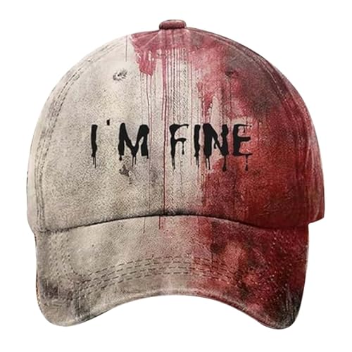 Blutige Kappe Im Fine Baseball Cap Halloween Unisex Vintage Kappe Herren Damen Verstellbar Bloody Basecap Lustiger Hut Zombie Kostüm (I) von KAREN66