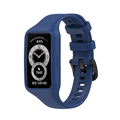 Ersatzarmband Kompatibel mit Huawei Band 7 / Band 6 / Band 6 Pro Armband Weiches Uhrenarmband Sports Watch Armbänder für Huawei Band 7 / Band 6 / Band 6 Pro, Damen Herren (Blau) von KAREN66