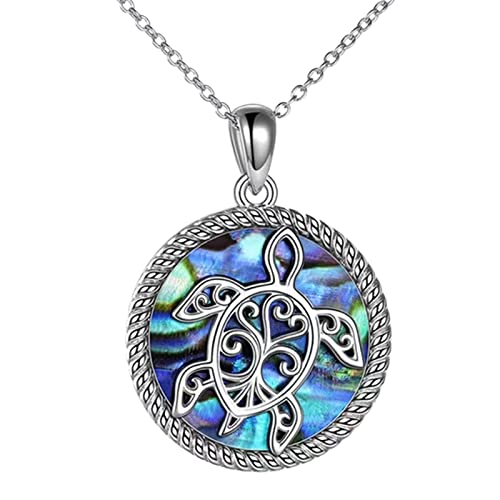 Halsketten Damen Modeschmuck Meeresschildkröte Halskette Sterling Silber Liebe Herz Mutter Kind Schildkröte Anhänger Halskette Schildkröte Schmuck Geschenke für Frauen Mutter Schwester (C, One Size) von KAREN66