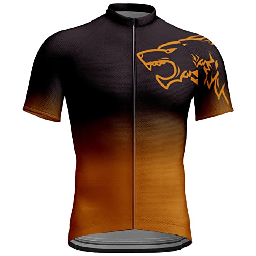 Herren Radtrikot Kurzarm Fahrradtrikot Bequemer Gradient Fashion Trend eng anliegender Sommer-Radsportanzug für Herren (Orange, XXXXL) von KAREN66