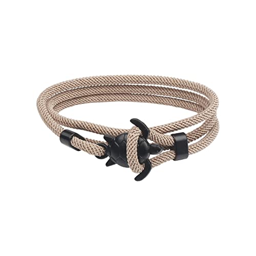 KAREN66 Armband Damen Mode Armband Schildkröte Nautisches Armband Herren Damen Charm Seeseil Kette Regenschirm Seil Armband Herrentasche Metallhaken (C, One Size) von KAREN66