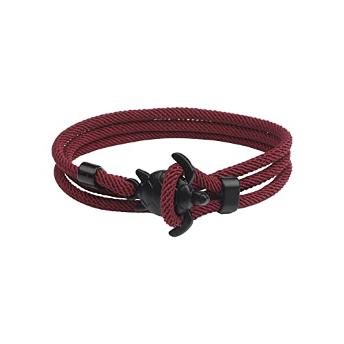 KAREN66 Armband Damen Mode Armband Schildkröte Nautisches Armband Herren Damen Charm Seeseil Kette Regenschirm Seil Armband Herrentasche Metallhaken (F, One Size) von KAREN66
