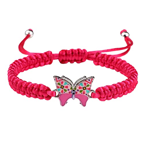 KAREN66 Armband Damen Rotes Seil, Flacher Knoten, Paar, handgewebt, Valentinstag, Männer und Frauen, Freundinnen, Schmetterling, Schmuck, um Freundin-Geschenke zu senden (K, One Size) von KAREN66