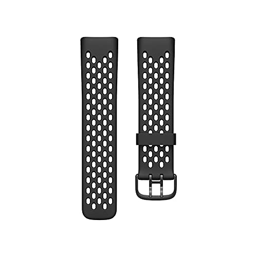 KAREN66 Armband Kompatibel mit Fitbit Charge 6 Armband - Sport Silikon Uhrenarmband Atmungsaktiv Replacement Wechselarmband für Fitbit Charge 6 Ersatzarmband, Damen Herren (Schwarz) von KAREN66