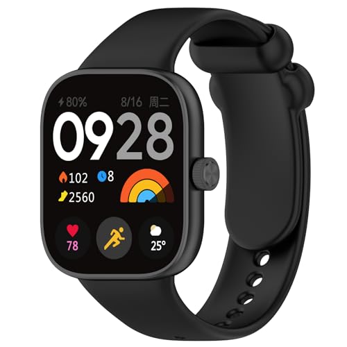 KAREN66 Armband Kompatibel mit Redmi Watch 4 Armband Silikon Wasserdicht Ersatzband für Redmi Watch 4, Damen Herren (Schwarz) von KAREN66