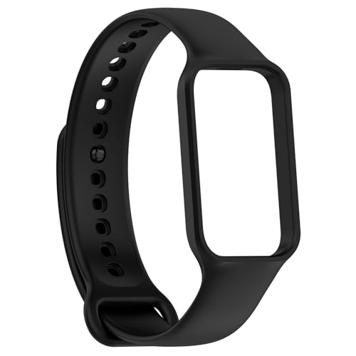 KAREN66 Armband Kompatibel mit Xiaomi Smart Band 8 Active/Redmi Smart Band 2 Armband - Sport Silikon Uhrenarmband Replacement Wechselarmband Ersatzarmband für Damen Herren, Schwarz von KAREN66