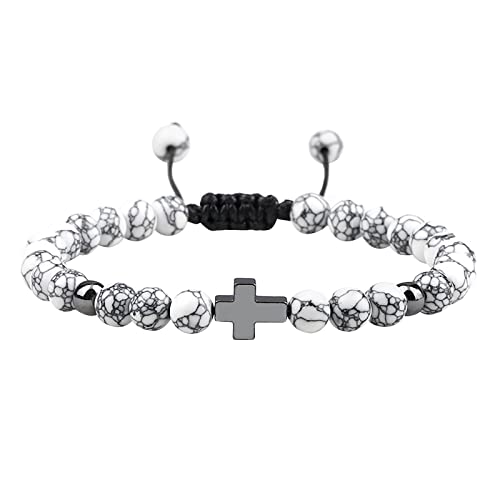 KAREN66 Armband für Damen Schmuck Handgeflochtenes Seilarmband Türkis Perlenarmband für Beste Freunde (E, One Size) von KAREN66