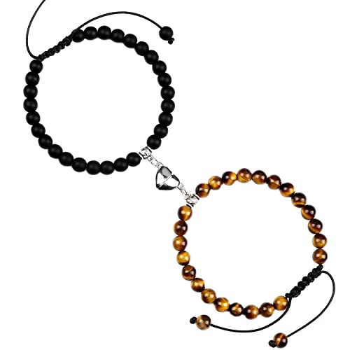 KAREN66 Boho Armband Herren & Damen Perlenarmband Lava verwitterter geflochtener Schmuck für Damen und Paare für Studenten (C, One Size) von KAREN66