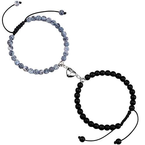 KAREN66 Boho Armband Herren & Damen Perlenarmband Lava verwitterter geflochtener Schmuck für Damen und Paare für Studenten (K, One Size) von KAREN66