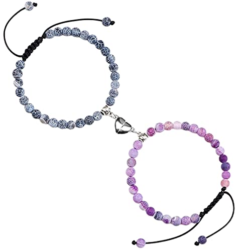 KAREN66 Boho Armband Herren & Damen Perlenarmband Lava verwitterter geflochtener Schmuck für Damen und Paare für Studenten (L, One Size) von KAREN66