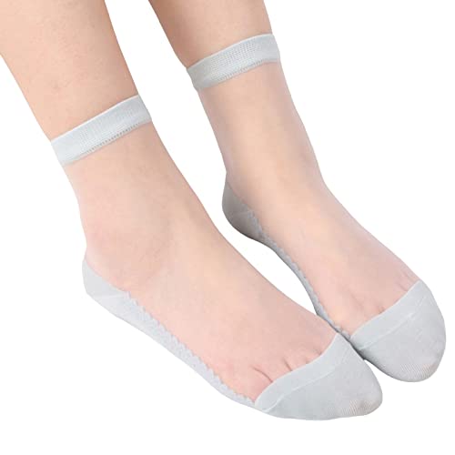 KAREN66 Durchsichtige Söckchen 1 Paar Knöchel Transparente Socken Damen dünne kurz Kleid Strümpfe für Frauen Mädchen, Freie Größe (Hellblau) von KAREN66