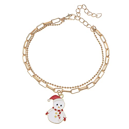 KAREN66 Luxuriöses schlankes Armband für Damen Weihnachtsschmuck Einfache Kette Anhänger Weihnachtsarmband Weihnachtsschmuck Weihnachtsperlenarmband Mode Persönlichkeit (White, One Size) von KAREN66