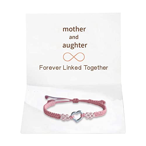 KAREN66 Luxuriöses schlankes Armband für Damen to My Daughter Forever Linked Together Armband mit Karte Naturstein Armband Schmuck Geschenke (F, One Size) von KAREN66