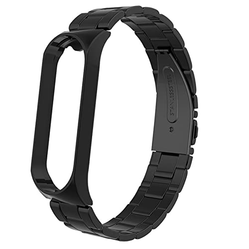 KAREN66 Metall Armband Kompatibel mit Xiaomi Mi Band 7 Armband Metallarmband Edelstahl Bands für Xiaomi Smart Band 7 Fitness- & Aktivitätstracker, Damen Herren (Z01-Black, Metall) von KAREN66