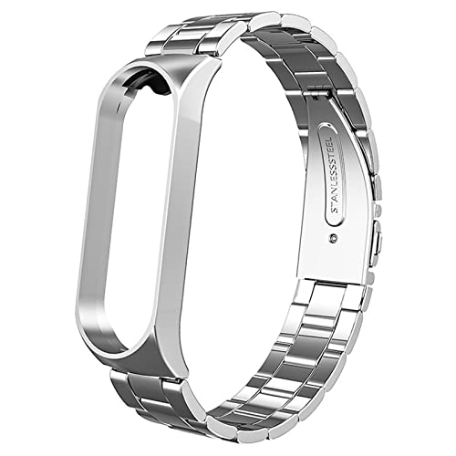 KAREN66 Metall Armband Kompatibel mit Xiaomi Mi Band 7 Armband Metallarmband Edelstahl Bands für Xiaomi Smart Band 7 Fitness- & Aktivitätstracker, Damen Herren (Z01-Silver, Metall) von KAREN66