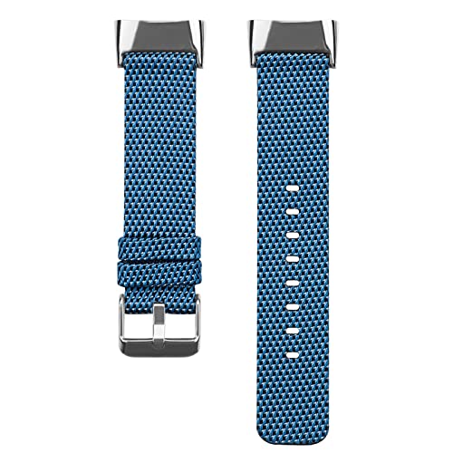 KAREN66 Stoff Armband Kompatibel mit Fitbit Charge 6 Armband, Atmungsaktiv Woven Ersatz Armband Kompatibel mit Fitbit Charge 6/Charge 5 für Damen Herren, Klein Groß (L, Himmelblau) von KAREN66