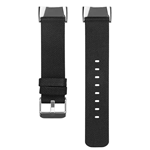 KAREN66 Stoff Armband Kompatibel mit Fitbit Charge 6 Armband, Atmungsaktiv Woven Ersatz Armband Kompatibel mit Fitbit Charge 6/Charge 5 für Damen Herren, Klein Groß (S, Schwarz) von KAREN66