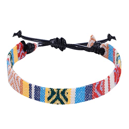 Personalisierbare Armbänder Herren Damen Armband 1 STÜCK Farbe Seil Gewebt Armband Einstellbare Boho Surfer Armband Für Männer Frauen Dünne Seil Handgemachte Strand Halloween Weihnachten (G, One Size) von KAREN66