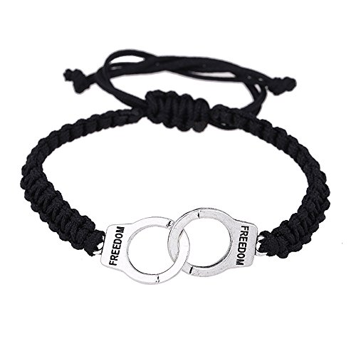 Personalisierbare Armbänder Herren Damen Armband Armband Schmuck Punk Mode Geflochtene Frauen Handschellen Feine Geschenk Armbänder Armschmuck (Silver, One Size) von KAREN66