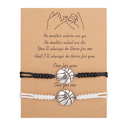 Personalisierbare Armbänder Herren Damen Armband Ball Sport Form Karte Best Friend Armbänder Paare Armbänder für 2 Passende für Sie und Ihn Liebhaber Armband Schmuck Halloween (B, One Size) von KAREN66