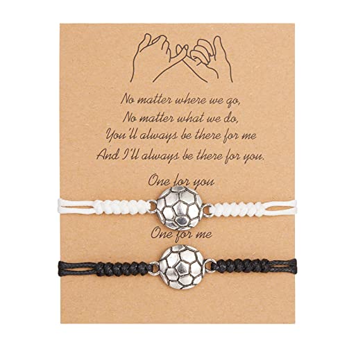 Personalisierbare Armbänder Herren Damen Armband Ball Sport Form Karte Best Friend Armbänder Paare Armbänder für 2 Passende für Sie und Ihn Liebhaber Armband Schmuck Halloween (E, One Size) von KAREN66