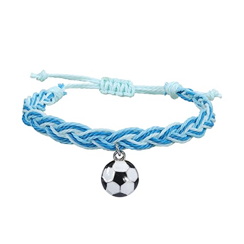 Personalisierbare Armbänder Herren Damen Armband Fußball Charm Armbänder Fußball Party Favors Schwarz Rot Weiß Armbänder Fußball Perlen Einstellbar Inspirierend Ball Halloween (U, One Size) von KAREN66