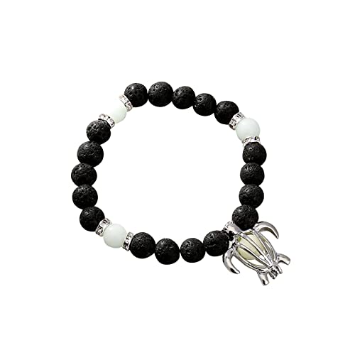 Personalisierbare Armbänder Herren Damen Armband Luminous Luminous Hollow Fluorite Stretch Bracelet Halloween Weihnachten Valentinstag (P, One Size) von KAREN66