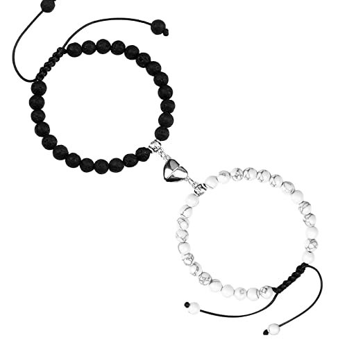 Personalisierbare Armbänder Herren Damen Armband Perlenarmband Lava verwitterter geflochtener Schmuck für Damen und Paare für Studenten Halloween Weihnachten Valentinstag (B, One Size) von KAREN66