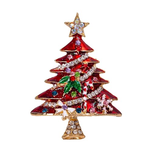 Strass Weihnachtsbaum Brosche Weihnachten Christmas Tree Pin Weihnachtsbaum Anstecker Kristall Anstecknadeln Damen Herren Weihnachten Abzeichen Schmuck Deko (C) von KAREN66