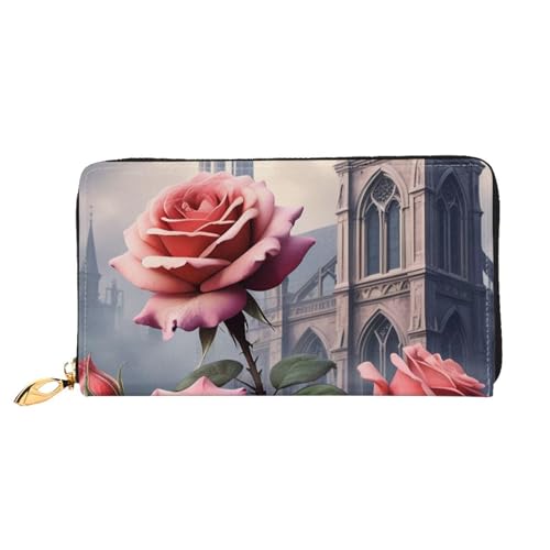 KARFPP Hochwertige rechteckige Geldbörse mit rotem Rosenblüten-Druck, luxuriös, modisch und funktional, Geschenk für jeden Anlass, Gothic Rose, Einheitsgröße von KARFPP