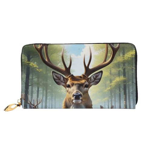 KARFPP Rechteckige Geldbörse mit Kirschblüten-Druck, luxuriös, modisch und funktional, Geschenk für jeden Anlass, Camouflage Hirsch, Einheitsgröße von KARFPP